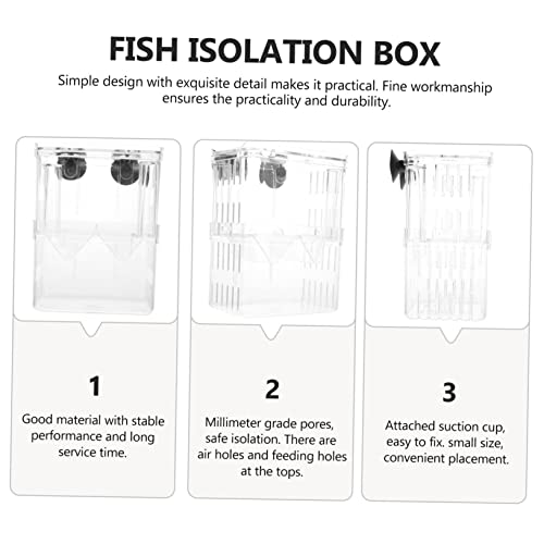 Abaodam 2Pcs Fish Breeding Box with Suction Cups Aquarium Isolation Case for Safe Acclimation and Separation of Juvenile Fish Tank