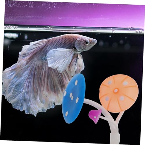 Mushroom Hammock Soft Fish Bed Pad for Aquariums Easy to Install with Suction Cup Durable Fish Tank Decoration for Breeding and Resting Vibrant