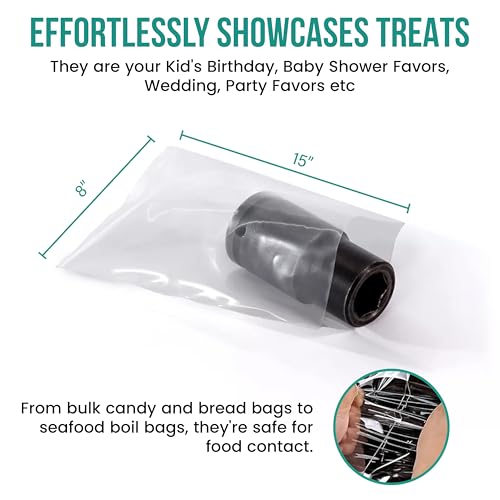 Levex - 8" x 15" (1000 Count) Open End Flat Top - 1.5-Mil Clear Poly Bags for Packaging, Shipping, Storage & Food (Bags Do Not Have a Seal or Prints) - size: 8" x 15" (1000 Pack)