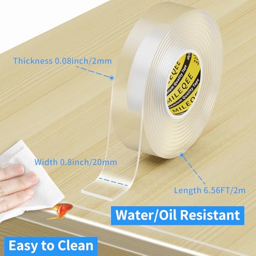 2Pack Clear Edge Protector Strip, 0.8in x 6.56FT(13.12FT Total), Sharp Edge Wrap Cover Tape, Self Adhesive Protective Corner Bumper Guards for Cabinet Door Desk Glass Table Furniture, Countertop - size: 2Pack x 0.8in x 6.56FT(13.12FT Total)