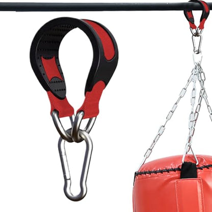 Boxing Bag Hanger Heavy Strap Punching Bag Holder Strong Hanger Strap | Home Gym Fitness Gear Women Men Exercises Equipment for Hammock, Pulley, Sandbag - color: Red