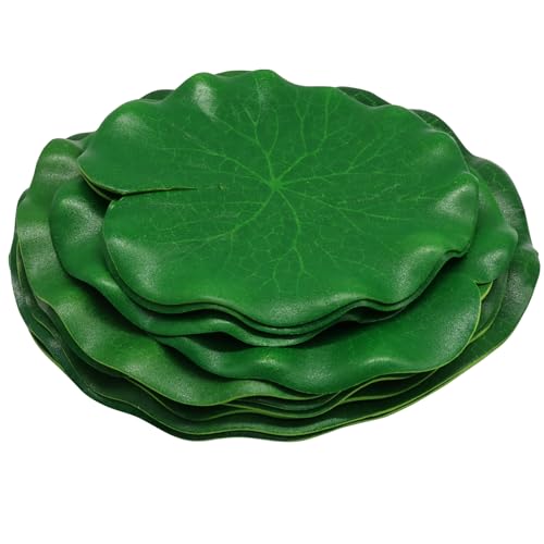 12Pcs Artificial Lily Pads, 3 Different Sizes Floating Foam Lotus Leaves Realistic Water Lilies Pad, Foliage Pond Decor for Ponds/Koi Fish Pool Patio Aquarium(4"、5"、6") - size: 4"、5"、6"
