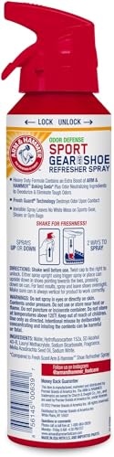 Arm & Hammer Odor Defense Sport Gear & Shoe Refresher Spray, 6.7 oz, 3 Pack | Heavy-duty odor defense spray for sports gear, shoes, gym bags, boxing gloves, hockey equipment and football pads - size: 6.7 Ounce (Pack of 3)