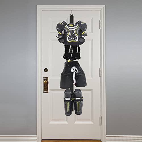 Hockey Hanger Portable Hanging Dryig Rack Hockey Gifts for Home and Outdoor Using in Ice Hockey Skating Football Camping Fishing 5 Hooks (Black) - color: Black