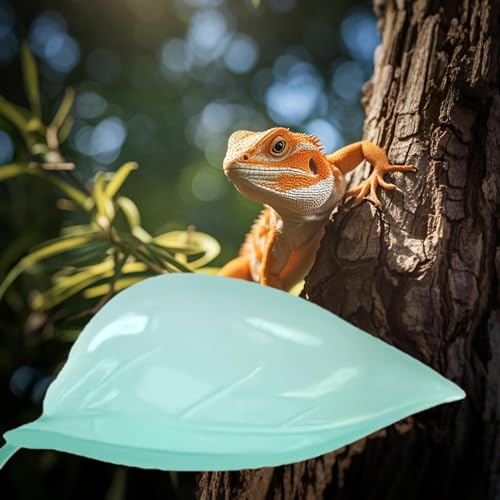 Turtle Basking Area - Reptile Tank Leaf Terrace, Floating Terrarium Creatures | Climb Support Pad, Suction Accessory Rest Spot, Gecko Toad Frog Deck for Garden Aquatic Display