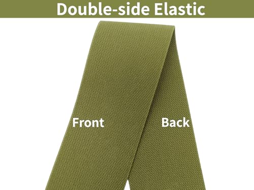 Olive Green Wide Knit Elastic Band 3" x 5yd for Sewing - color: Olive #43