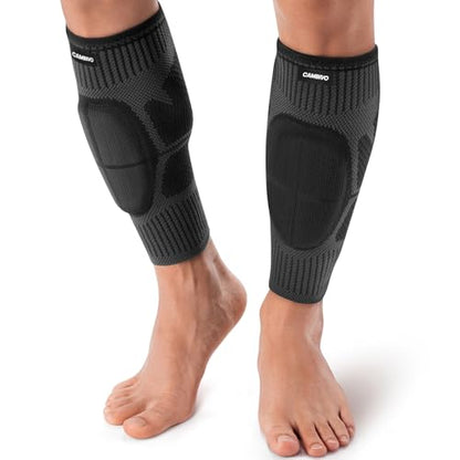 CAMBIVO Calf Compression Sleeves with EVA Shin Pad, 2 Pack - size: Medium