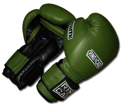 Ring to Cage 20oz, 22oz, 24oz Deluxe MiM-Foam Sparring Gloves - Safety Strap Boxing Training Gloves, for Boxing, MMA, Muay Thai, Kickboxing - color: Marine Green/Black, size: 20oz