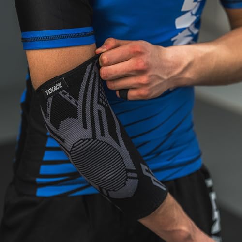 Tenace Jiu Jitsu Elbow Brace, Grappling - Compression Elbow Protection and Padded MMA, BJJ, Muay Thai, Judo - High Durability and Performance Unisex