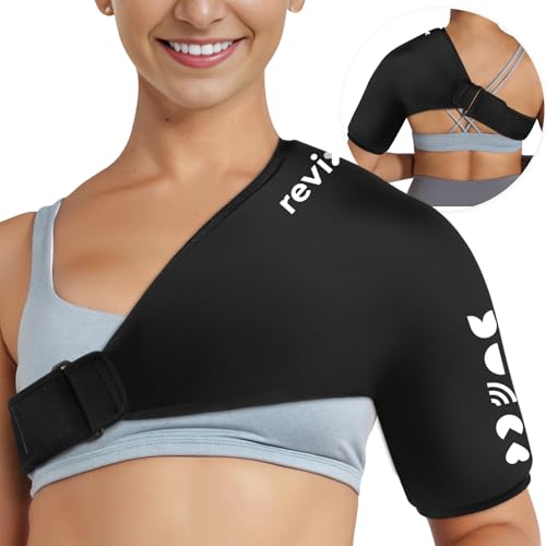 REVIX Shoulder Ice Pack Wrap for Rotator Cuff, Solid Gel Cold Sleeve - size: Standard, style: Basic
