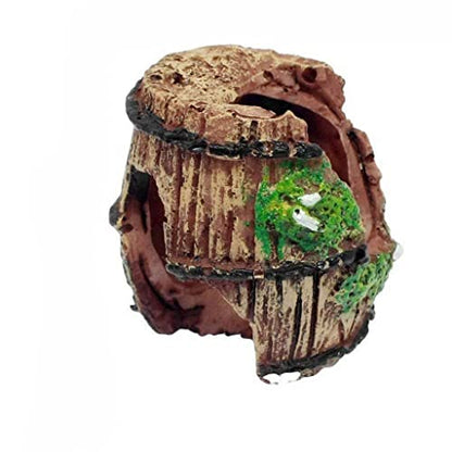 Resin Broken Barrel Aquarium Decorations for Fish Tank,Aquarium Ornament Aquatic Caves Hide Hut Pet Supplies Practical Design