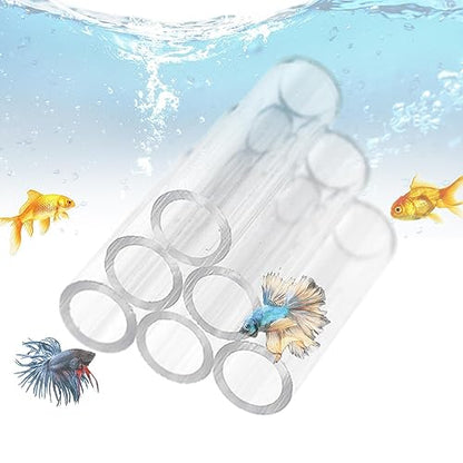 Shrimp Shelter Tube, Transparent Acrylic Tube Aquarium Shrimp Cave Breeding Fish Shrimp Feeder Breeding Tube Aquarium Fish Tank Pipe Shelter Tube Fish Tank Shelter Decorations Hideaway Pipes - color: 6 tubes