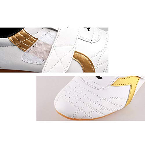Dilwe Boxing Shoes, PU Leather Soft Sole Taekwondo Shoes for Taichi Gym Exercise(38)