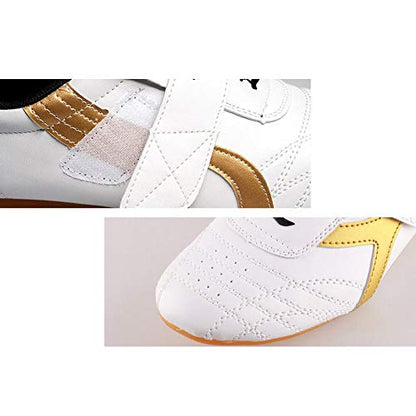 Dilwe Boxing Shoes, PU Leather Soft Sole Taekwondo Shoes for Taichi Gym Exercise(38)