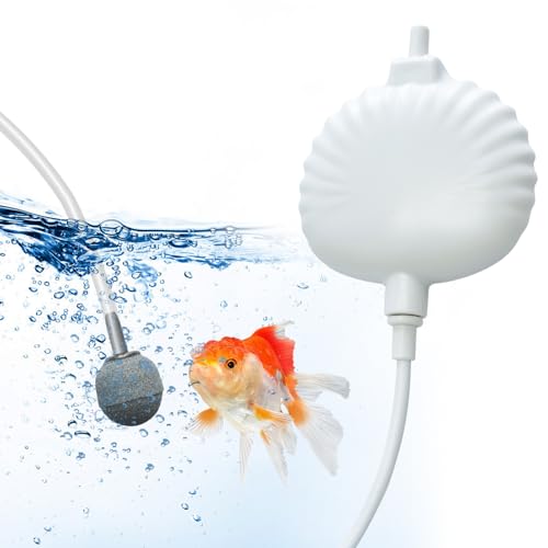 Small Aquarium Air Pump for Fish Tank Up to 15 Gallon | Quiet, Ultra Silent, 1.3W, Kit with Air Stone Tubing Hook