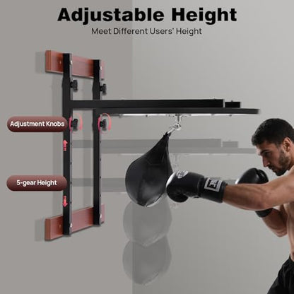 Speed Bag Platform Kit with Heavy-Duty Steel & Adjustable Height, Wall-Mounted Boxing Training Equipment for Home Gyms, Boxing Coaches, Martial Arts Studios