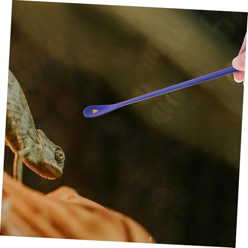 Toddmomy 2pcs Stainless Steel Small Pet Feeding Spoon Practical Reptile Food Scoop for Lizards and Small Animals Design for Easy Use