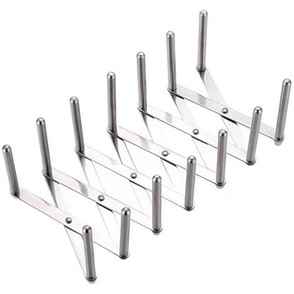 Pot Lid Organizer Pot Lid Holder Adjustable Pot Lid & Plate& Pans multipurpose Organizer Rack Holder Stainless Steel Dish Plate Drying Rack
