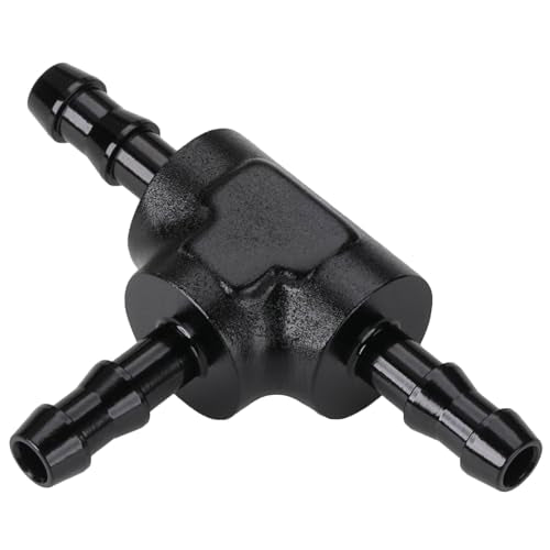 5/32" 4mm Hose Barb Tee T Fitting Adapter Aluminum Black - size: 4mm