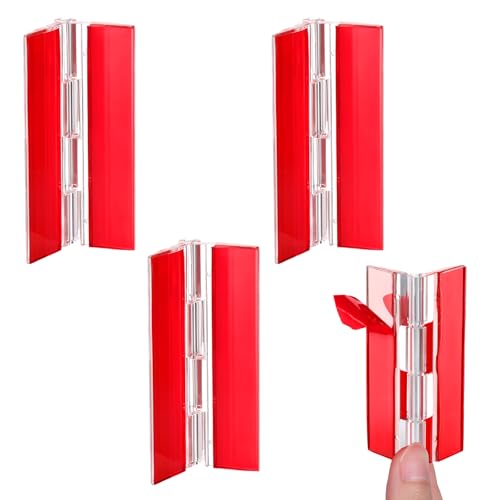 Thinp 4 Pcs Self Adhesive Clear Plastic Hinges, 65x40mm Acrylic Hinge-Transparent Folding Plastic Hinges for Crafts Aquarium Lid Cabinet Furniture Display Stand
