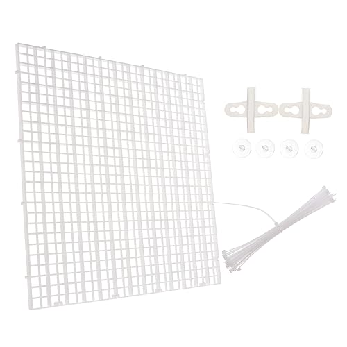 Garneck 1set Aquarium Isolation Grid Panel Fish Tank Divider Suction Cups Easy Installation for Fish Breeding and Mixed Aquatic Environments Clips