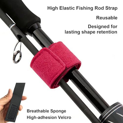 [Hands-Free] Slide-in Fishing Rod Holster for Belt - Portable Waist Rod Holder with 2PCS High-Elastic Rod Straps - Lightweight ABS Fishing Pole Carrier for Wading, Fly Fishing & Shore Fishing - Black