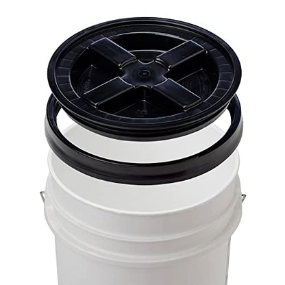5 Gallon Food Grade BPA Free, Made in USA Pail Plastic Bucket with Screw On Air Tight Double Gasket lid, (Pack of 3)