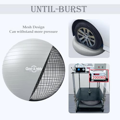 Soft Exercise Ball, Yoga Pregnancy Ball Chair, Pilates Equipment with Pump - color: Gray, size: M(19-22inch/48-55cm)