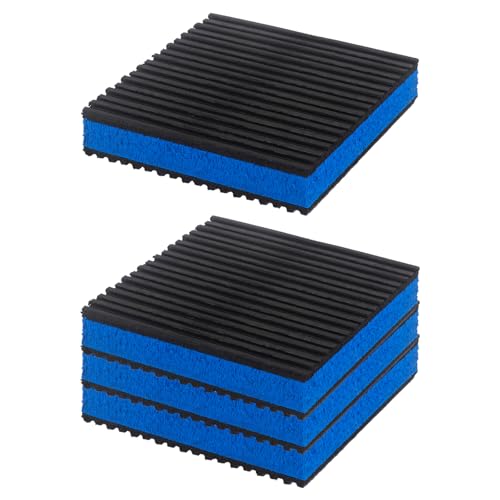4Pcs Anti Vibration Pads 4'' X 4'' X 7/8" Sound Isolation Ribbed Rubber Mats with EVA Center, Heavy Duty Blue EVA Pad for Air Conditioner,Compressors,HVAC,Treadmills etc