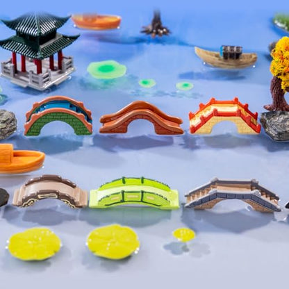 2 Pcs Mini Resin Arch Bridge Figurines - Chinese Style Semicircular Bridges for Fairy Garden Accessories, DIY Moss Landscapes, Dollhouse & Micro Landscape Décor, Fish Tank & Home Decorations