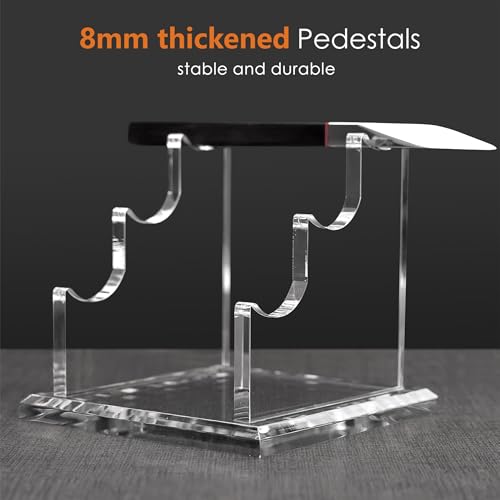 3 Tier Acrylic Pen Holder Display Stand, Fountain Pen Pencil Makeup Brush Rack, Ballpoint Pen Showholder, Paintbrush Drying Rack Organizer Desk for Home School Office or Store Use - style: 3 Tier