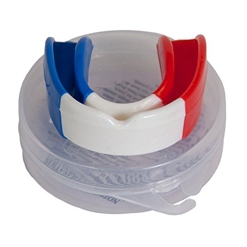 KO Sports Gear Wrestling Mouth Guard, USA Style, Boil-and-Bite Custom Fit Mouthpiece for Teeth Protection, Football, Boxing, Wrestling, Basketball, BJJ, MMA, Teens & Adults - color: Usa