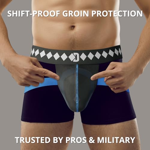 Diamond MMA Four-Strap Jock Strap Supporter with Built-in Athletic Cup Pocket for Sports
