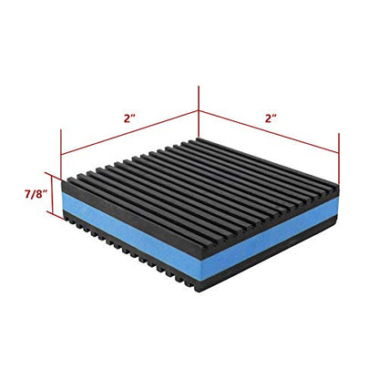 Rubber Anti-Vibration Isolator Pads,Heavy Duty Blue EVA Pad for Air Conditioner,Compressors,HVAC,Treadmills etc(2'' X 2'' x 7/8'') - size: 2'' X 2'' x 7/8''