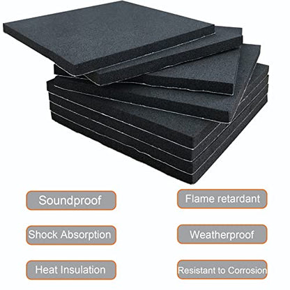8 Pcs Black Adhesive Foam Padding, Closed Cell Foam Sheet 1/4" Thick 4 Inch X 4 Inch, Neoprene Rubber Pad Self Stick Anti-Slip Adhesive Anti Vibration Pad (4inX 4inX 1/4in, 8) - size: 4in X 4in X 1/4in