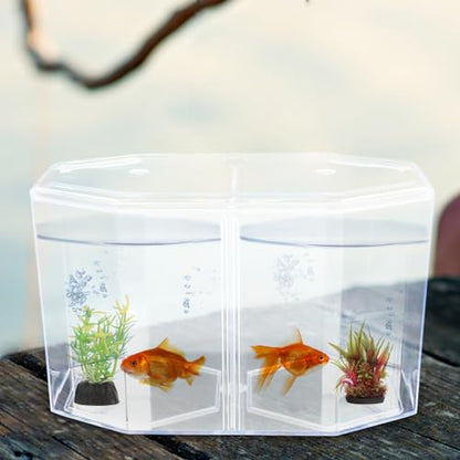 POPETPOP Mini Acrylic Fish Breeding Tank: Transparent Fish Breeding Box with Divider - Small Aquarium for Shrimp