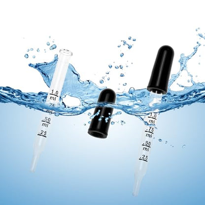 QWORK 1 ml Glass Liquid Droppers, Pack of 40Calibrated Pipettes, Essential Oil Dropper Pipettewith Kraft Boxes