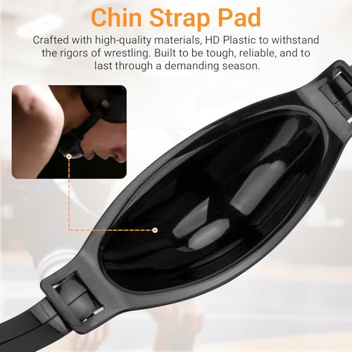 Chin Cup Strap for Wrestling Headgear Compatible with Cliff Keen Head Gear, Adjustable Soft Wrestling Headgear Chin Strap for Adult Youth Replacement Cup Strap Wrestling Assembly - color: Black