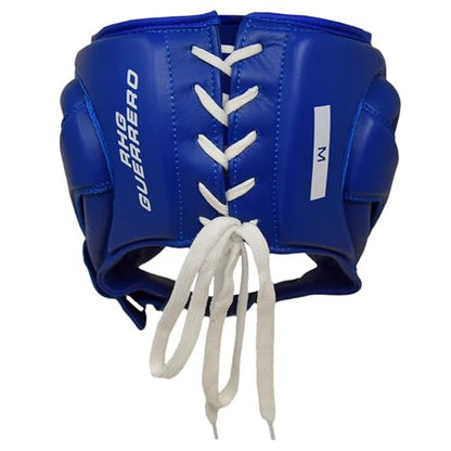 RIVAL Boxing RHG-Guerrero Headgear, Superior Visibility, Lacing Adjustment System, Handcrafted All-Leather Construction, Ergonomic Design - color: Blue, size: Medium