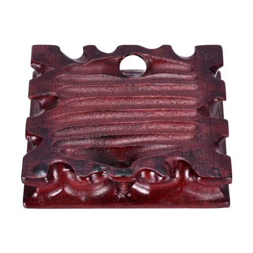 PATIKIL Wooden Display Stand, 5.5 x 5.5 Inch Square Teapot Vase Bonsai Base Wood Stand Holder for Home Office Decoration - size: 5.5 x 5.5 Inch