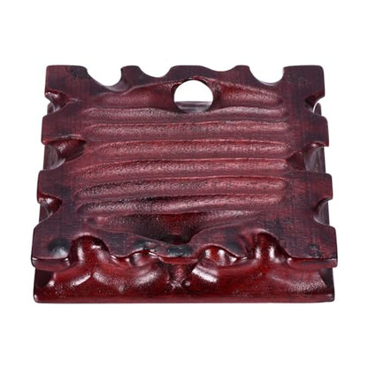 PATIKIL Wooden Display Stand, 5.5 x 5.5 Inch Square Teapot Vase Bonsai Base Wood Stand Holder for Home Office Decoration - size: 5.5 x 5.5 Inch