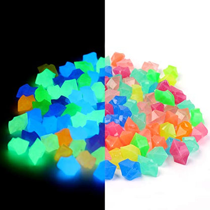 Fish Tank Decorations Rocks Little Glow in The Dark Aquarium Stones Fish Turtle Tank Pebbles Gravel Garden Rocks 300Pc 1.4cm