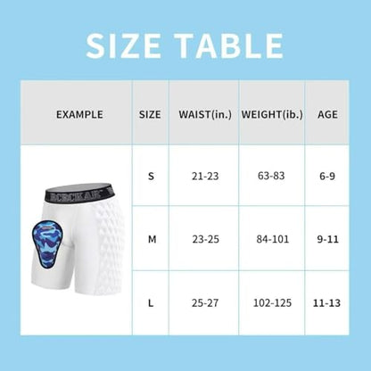 Baseball Sliding Shorts Protective Athletic Compression Underwear w/Cup Baseball Football Lacrosse - color: White, size: Large