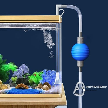 Aquarium Cleaner Siphon Hose Portable Handheld with Filter Water Changer Pump(Grey)