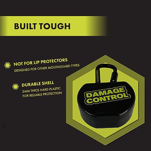 DAMAGE CONTROL Ventilated Mouth Guard Case w/Carabiner Clip – Black