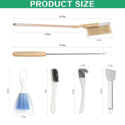 7-Piece Set Bird Cage Cleaner,Small Animal cage Cleaning Tool Wooden and Stainless Steel Cleaning Brush Long Handle Cleaning Brush Spatula Bird Cleaning Bird Drops Multipurpose Cleaning - color: 7a