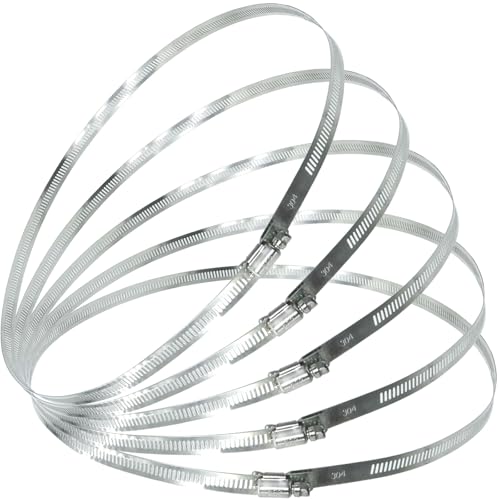 5Pcs 19.7-Inch/500mm (Diameter) Large Hose Clamps Stainless Steel | Adjustable Worm Gear, Heavy Duty Metal, Pipe Clamps for Securing Pipes, Tubes, Agricultural & Industrial Use - size: 19.7 Inch-5 Pcs