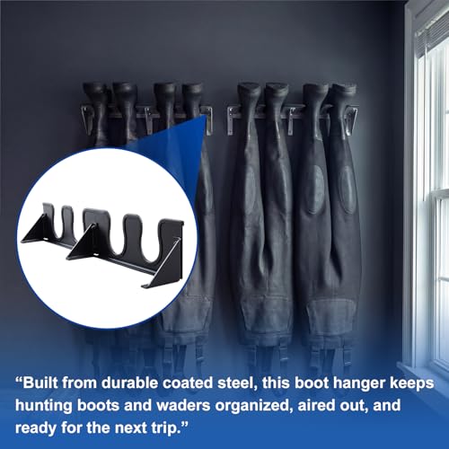 Zonon Wader Hanger Steel Boot Hanger Wall Mount - color: Black, size: 2 Pairs
