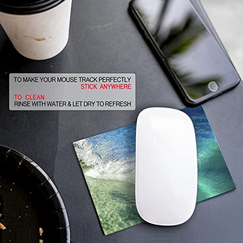 Adhesive Mouse Pad - Peel and Sticks to Any Surface - Travel Mouse Pad, Sticky for Any Surface - Excellent Tracking - Beach Barrel Wave - color: BEACH - BARREL WAVE