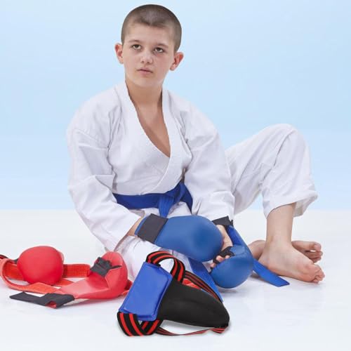 Abaodam Men’s Boxing Groin Protector Cup Blue Athletic Pelvic Guard Boxing Sparring Gear Suitable for Taekwondo Karate MMA Combat Sports Training